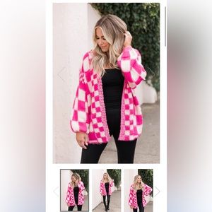 PINK CHECKERED KOZY KARDI - KRISTA X PINK LILY KRISTA HORTON